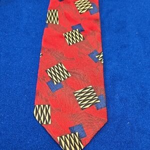 Bagutta Red and Black Geometric Tie